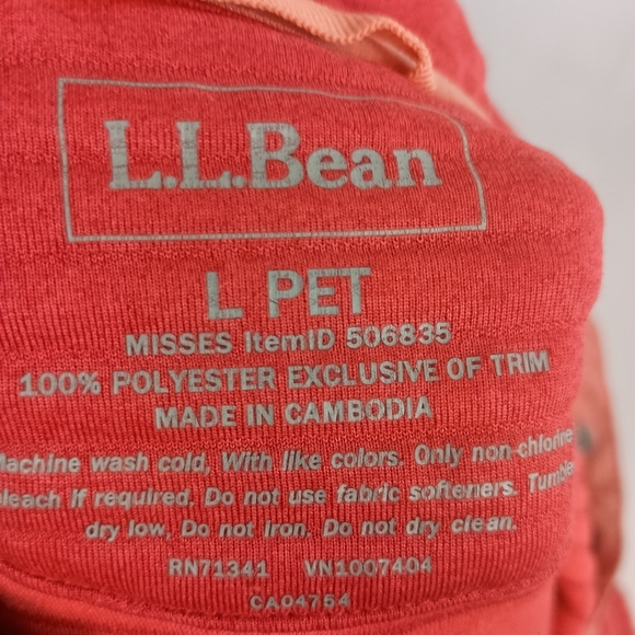 L.L BEAN Dopamine Coral Salmon Red Airlight Knit Pullover (#1,237) - Picture 2 of 7